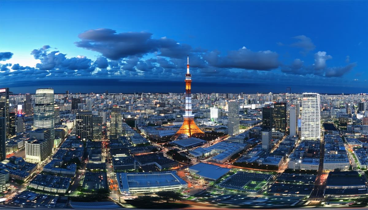 Panoramic view of Tokyo cityscape from Tokyo Skytree observation deck